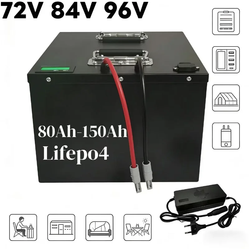 72V / 84V / 96V | 80Ah / 100Ah / 150Ah | Built-in Smart BMS Crafted from premium iron phosphate cells, this battery pack is engi