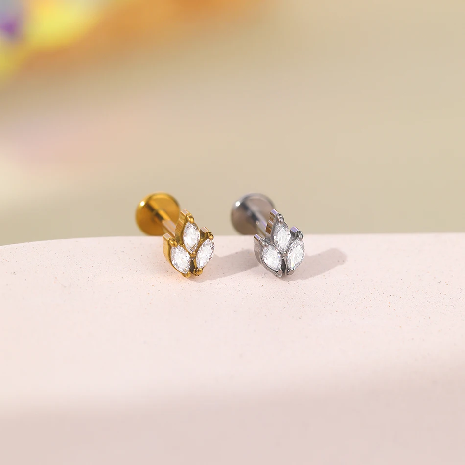 1 Stück G23 Titan Ohr Tragus Ohrstecker Innengewinde CZ Kristall Labret Ring Knorpel Helix Piercing Körperschmuck 16G – Detail 19