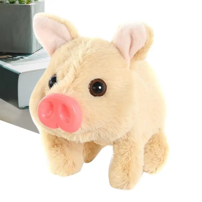 インタラクティブでリアルな動物型電子ぬいぐるみ、柔らかく肌に優しいロボット、歩く音が出る電動豚のおもちゃ、イースターの子供向け