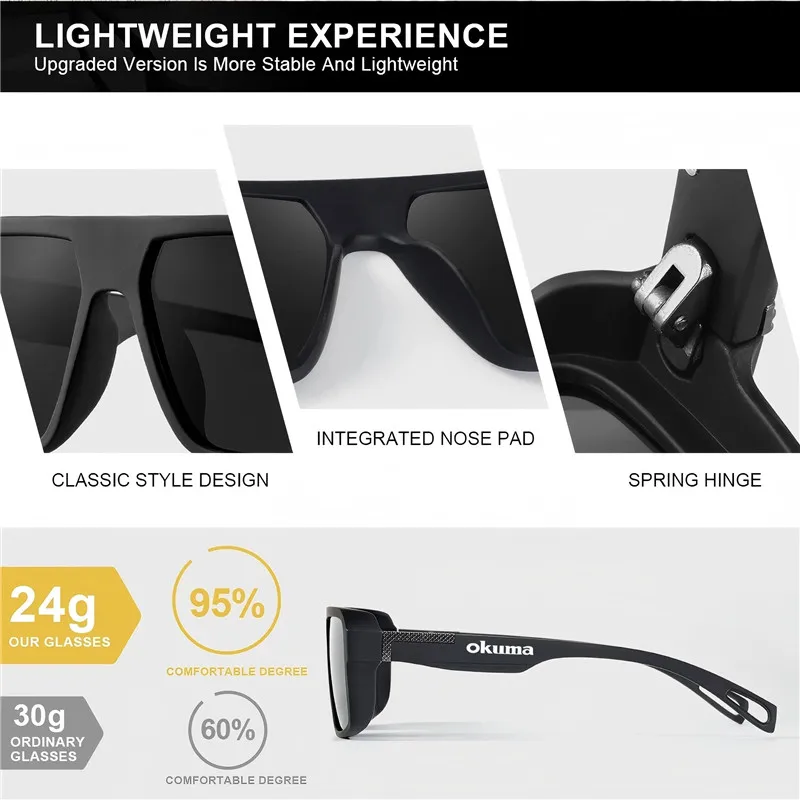 Okuma Mode Brille Outdoor Sport UV400 Männer und Frauen Fahren Angeln Jagd Polarisierte Sonnenbrille – Detail 7