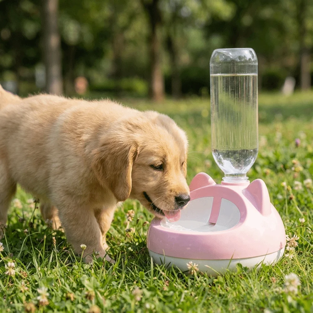 Large Capacity Cat Gravity Water Dispenser Splash-proof Non-Slip Pet Drinking Station Leak Proof Stable Base