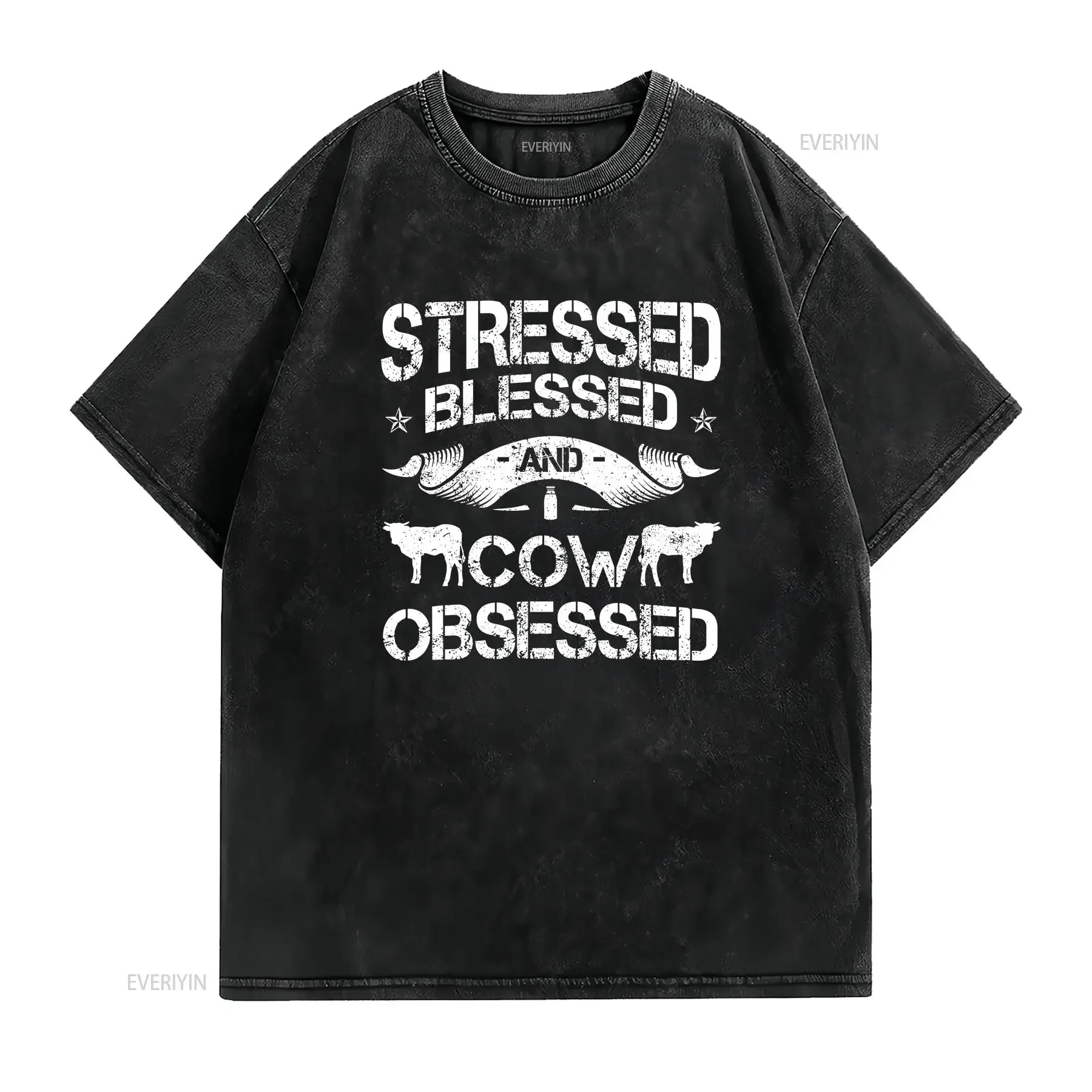 Cow Pattern Cattle Ranch Holstein Friesian Livestock Angus T Shirt S 5XL vintage Washed Stretched Versatile Casual Comfortable