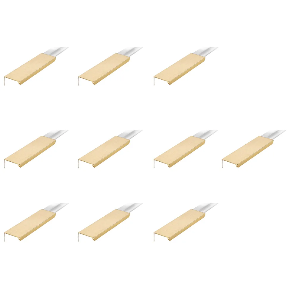 Aluminum Edge Mount Cabinet Pull with J Channel Design 200mm Brushed Gold Finish 128mm Center to Center 10 Pack
