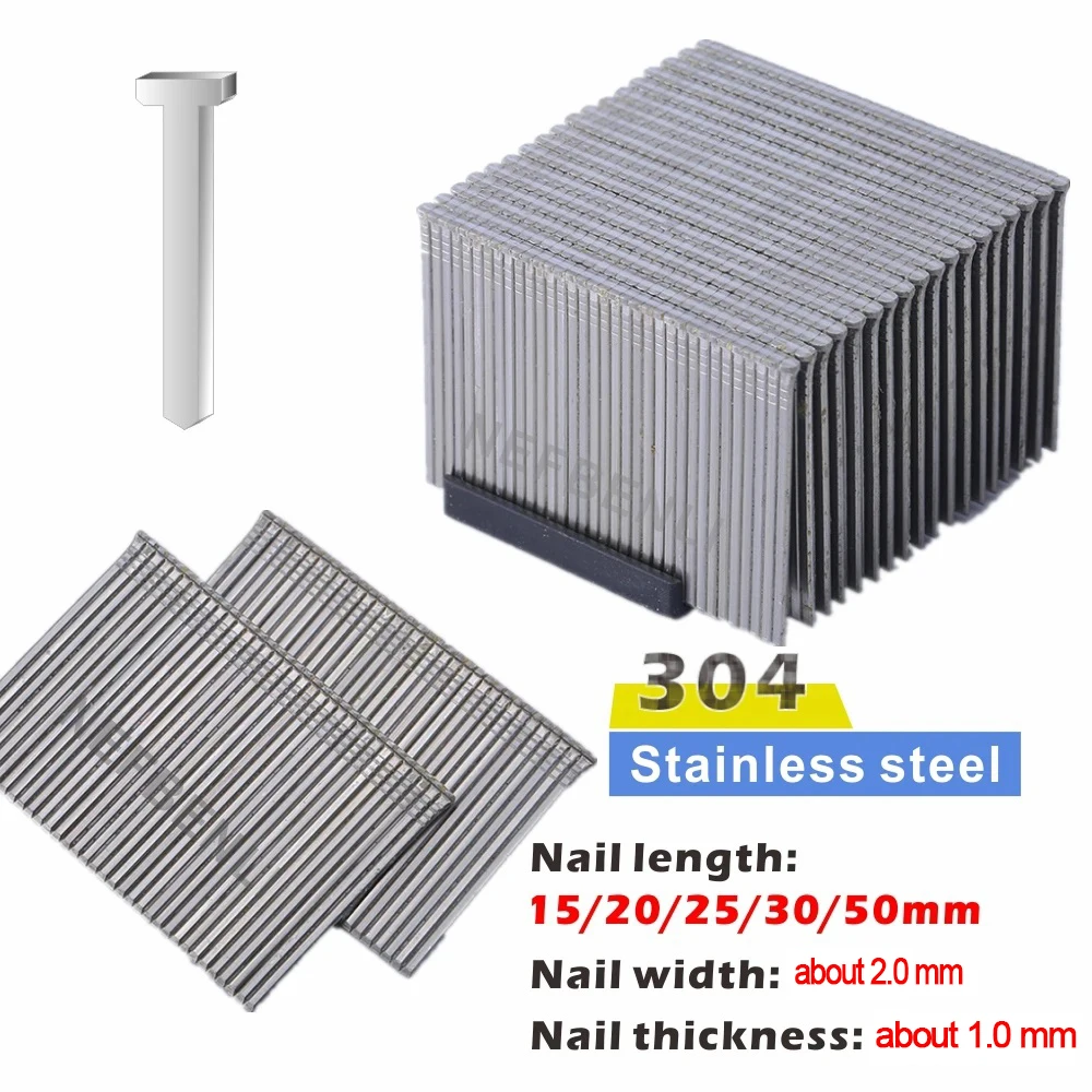 Nail Gun Staples Kit 1105 Pcs F Series or 630 Pcs T50 304 Stainless Steel Straight Brad Nails for Woodworking, Upholstery