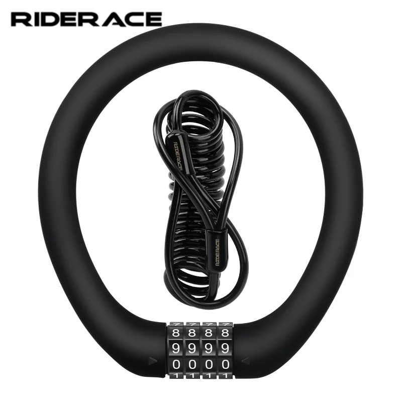 RIDERACE 4-Stelliges Kombinations-Fahrradschloss, Hochleistungs-Universalschloss, Diebstahlschutz für Mountainbike/Roller