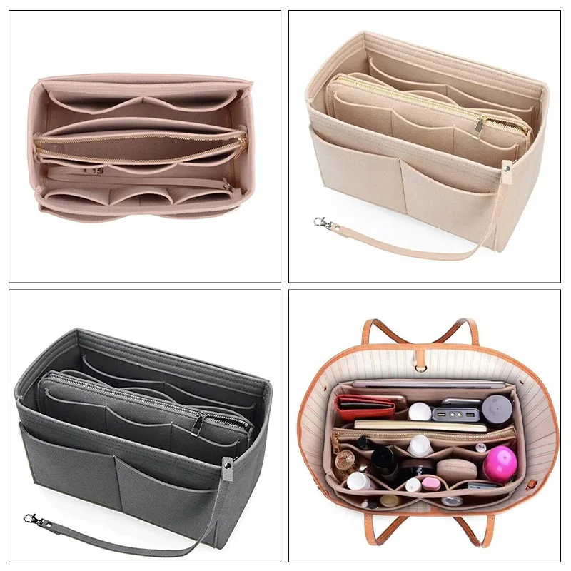 Brand Make up Organizer Felt Insert Bag For Handbag Travel Inner Purse Portable Cosmetic Bags Fit Various Brand Bags