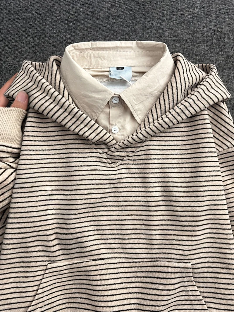 

Embroidered Letter Fleece Lined Hoodie Women Loose Thick Warm Lazy Style Top College Style Fake Two Piece Autumn Winter Clothes