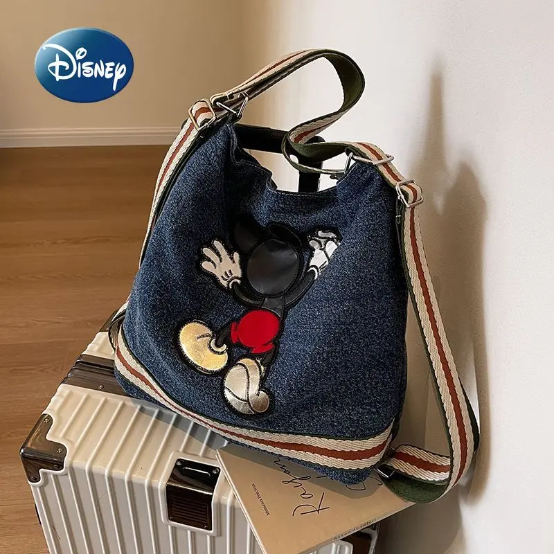 Disney-bolso de hombro de Mickey para mujer, bolso multifuncional de moda, bolso bonito de dibujos animados, gran capacidad, alta calidad