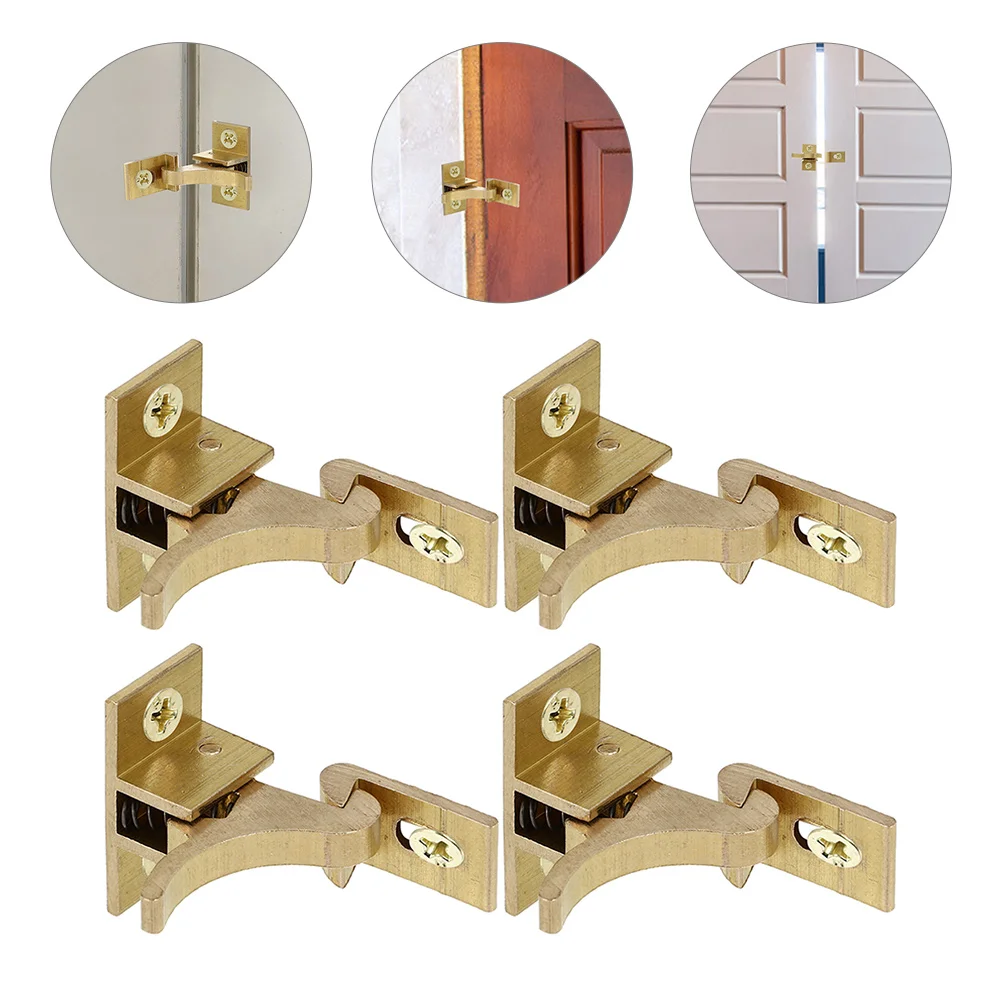 4 Pcs Hook Cabinets Door and Window Hasp Lock Latch for Bedroom Elbow Heavy Small Rv Closet Catch