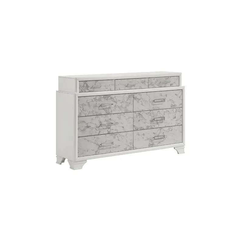 Modern Style 5PC Bedroom Set Made with Wood in White - CA Inventory