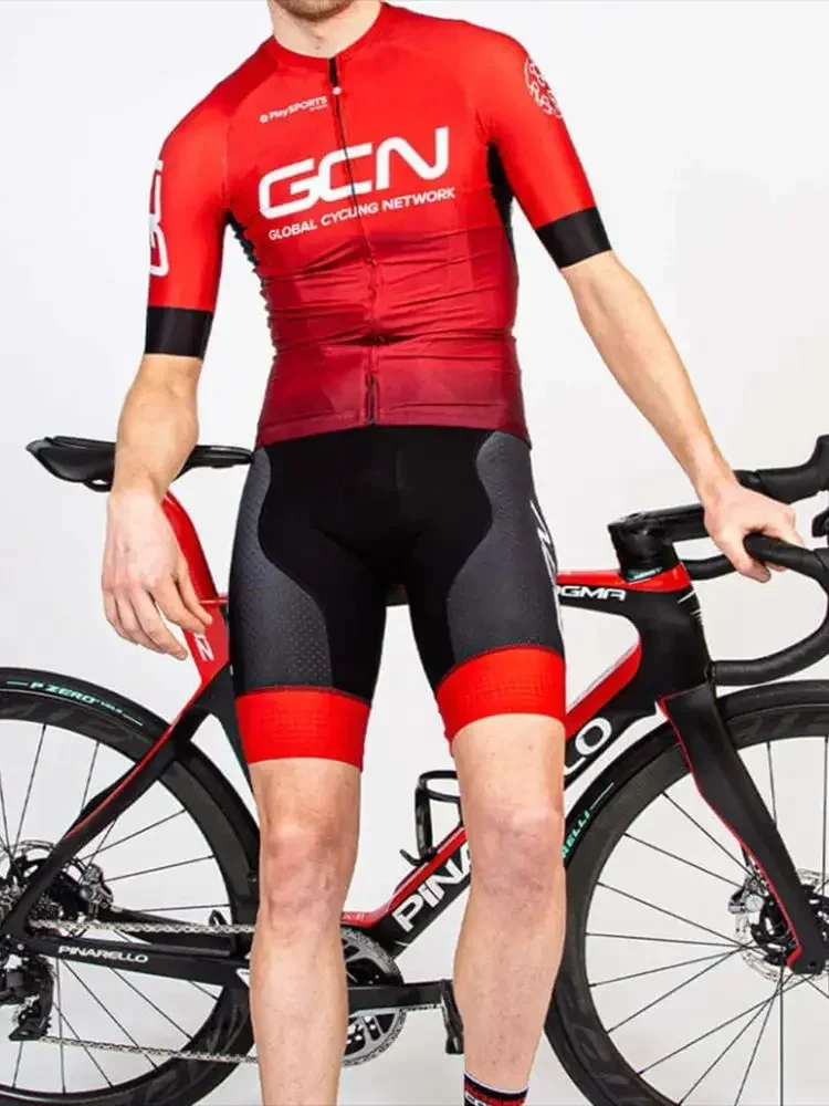 AliExpress 2024 GCN Team Cycling Jersey Set Summer Breathable Road Bicycle Suit Riding Uniform Bike MTB Clothing PRO Sports Cycling Kits