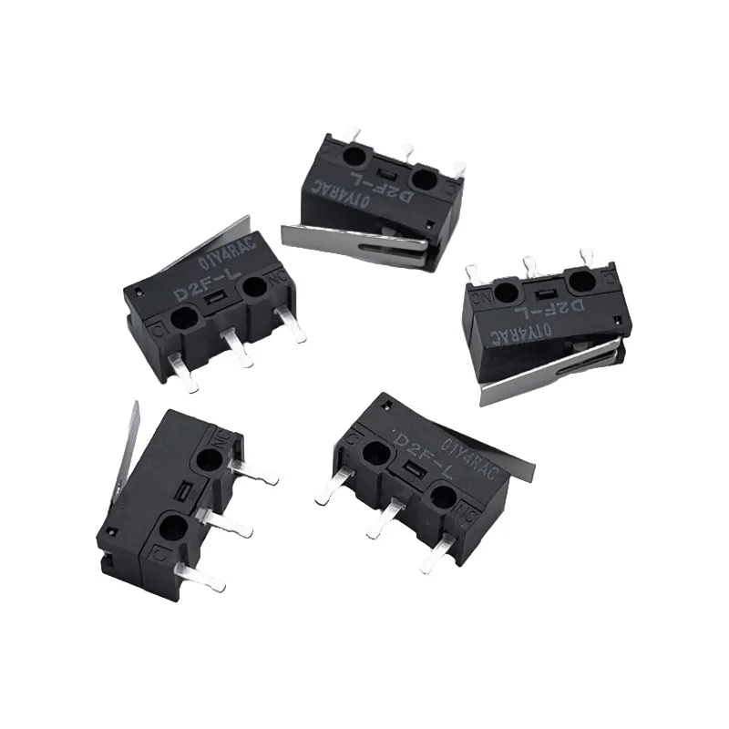 2pcs Japanese D2F-L small Micro Switch Gray Dot Button, 3pin Travel Switch 3A Switch