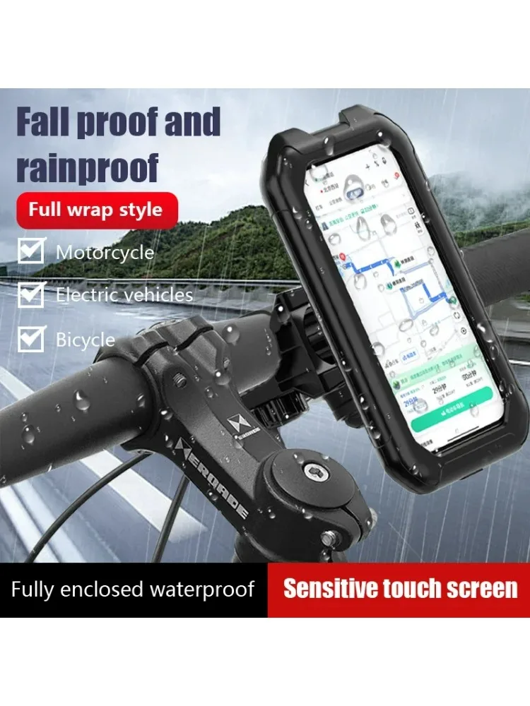 AliExpress NONE Waterproof Motorcycle Bicycle Phone Holder 360° Rotating Adjustable GPS Stand For iPhone Xiaomi Outdoor Riding Navigation Holder