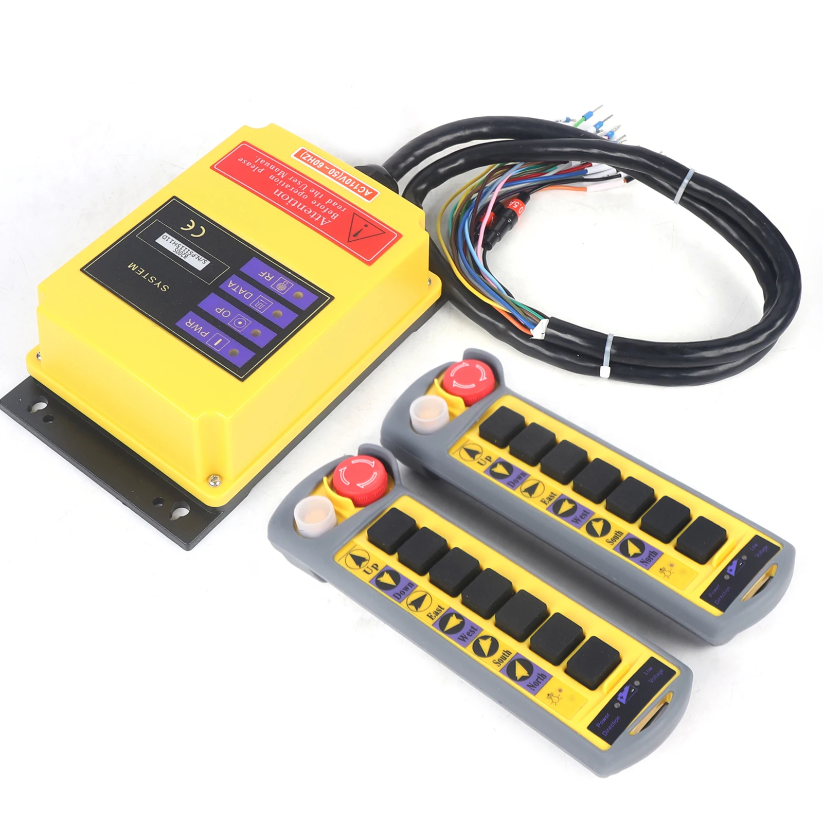 Hoist Crane Radio Remote Control System Crane Wireless Lifting Machine 2 Speed 6 Channel Control 2 Transmitter 100M Distance