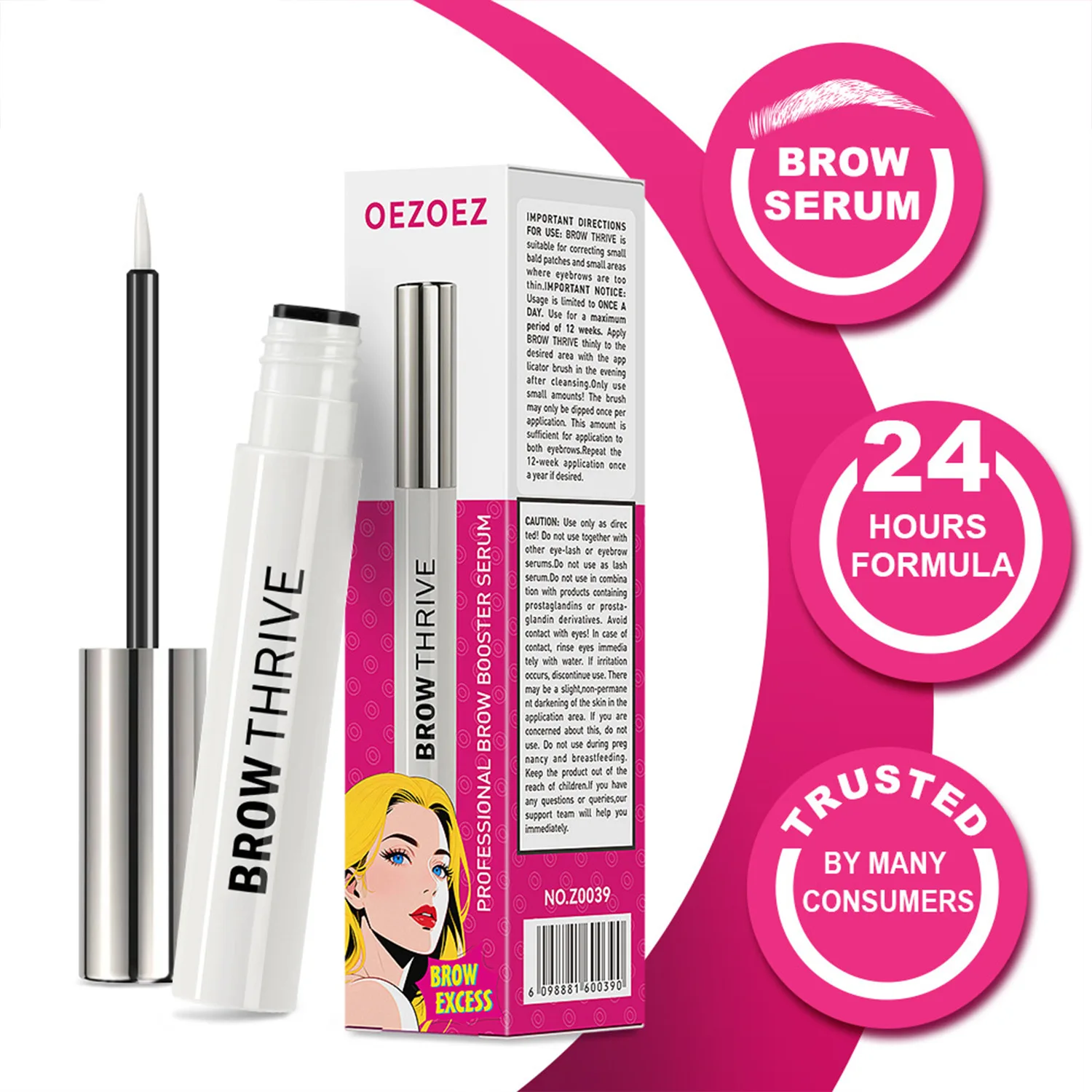 Daily Brow Conditioning Booster Serum versterkt voedt wenkbrauwharen, bevordert wimpergroei Gezonder ogende vollere wenkbrauwen