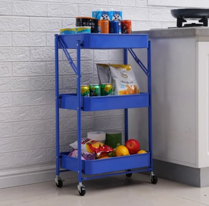 3-Tier Metal Rolling  , Kitchen  With Storage Trolley For Kitchen, Bathroom