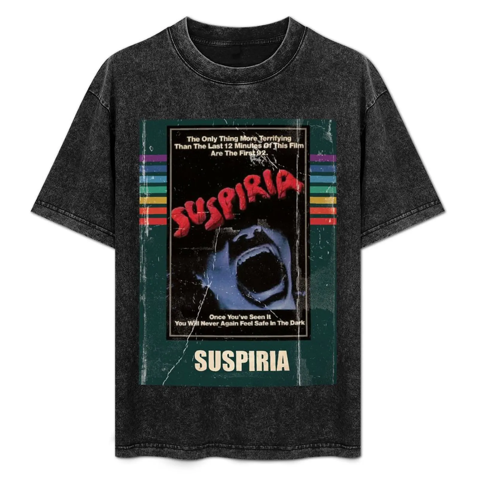 

Suspiria 1977 Horror Movie VHS Style Poster T-Shirt Big Size Loose Fit Tee Shirt