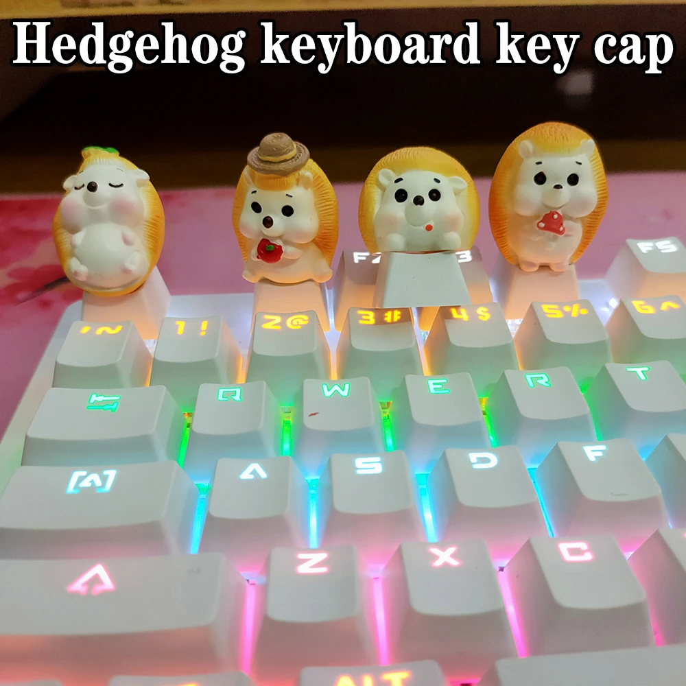 Hedgehog Keycaps For Mechanical Gamer keyboard Artisan Pbt Anime Cute kawaii Backlit Custom Keycap Diy Esc Cherry Mx ESC Key Cap