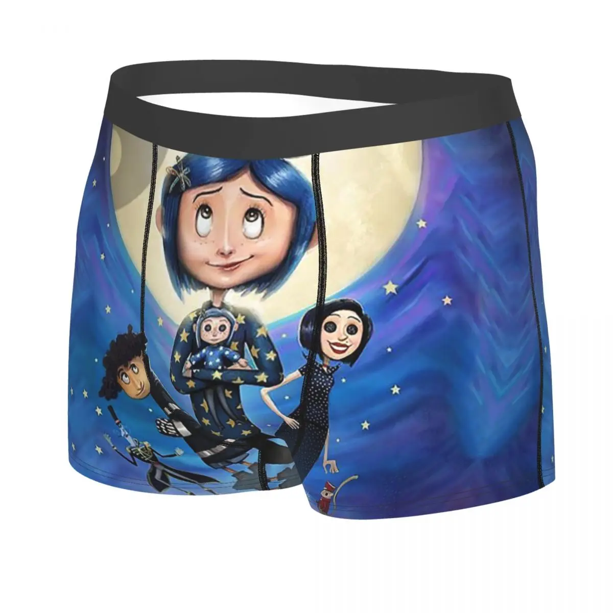 Benutzerdefinierte Halloween Horror Film Coraline Boxershorts für Männer 3D-Druck Unterwäsche Höschen Slips weiche Unterhose