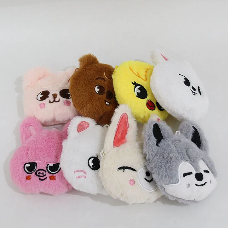 New StrayKids Korean celebrity Li Longfu plush toy coin purse headphone bag SKZOO coin miscellaneous bag cute pendant, gifts