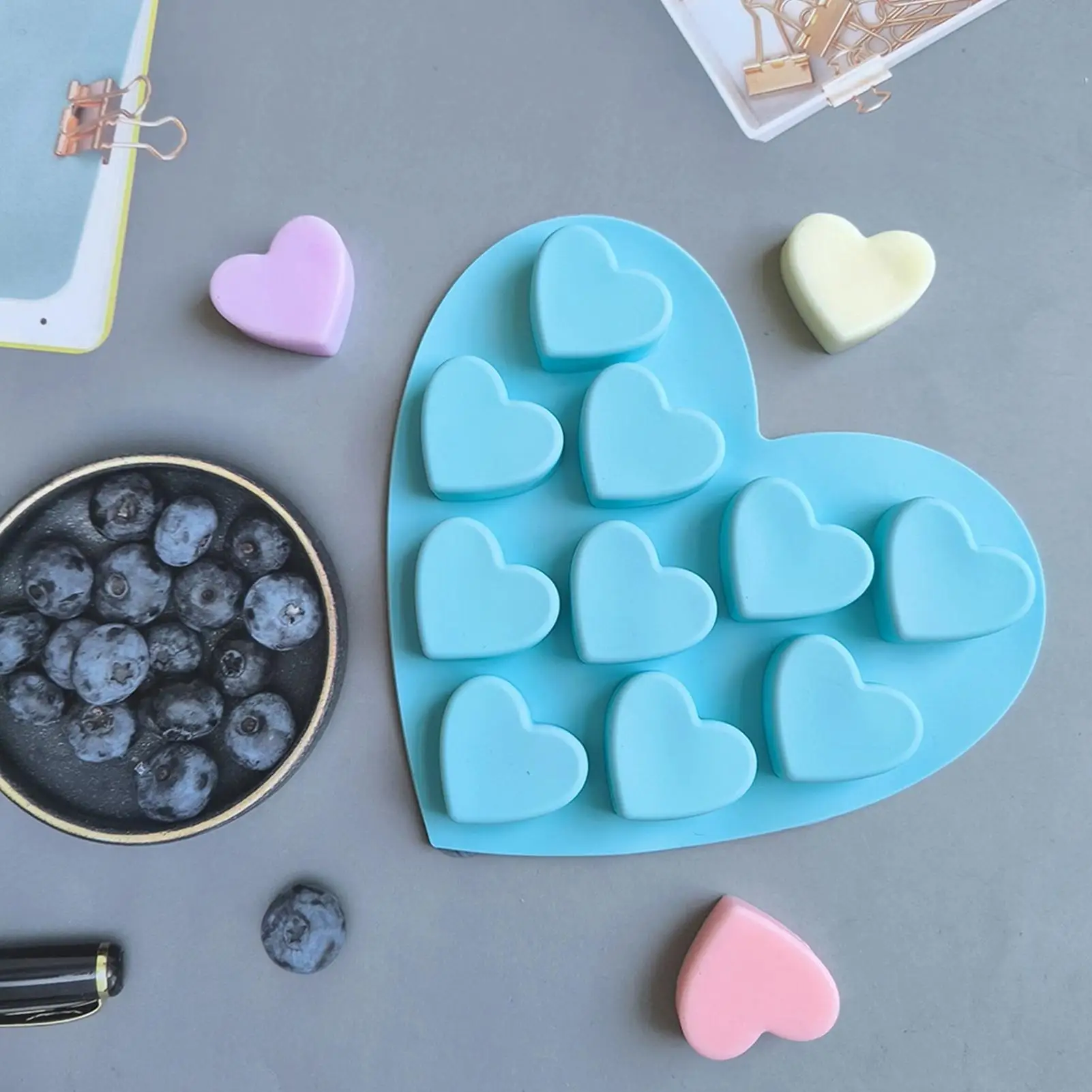 Silicone Heart Chocolate Molds Cake Molds With 10 Grids Easy To Release Molds Food Grade Baking Mold For Chocolate Jelly Pudding