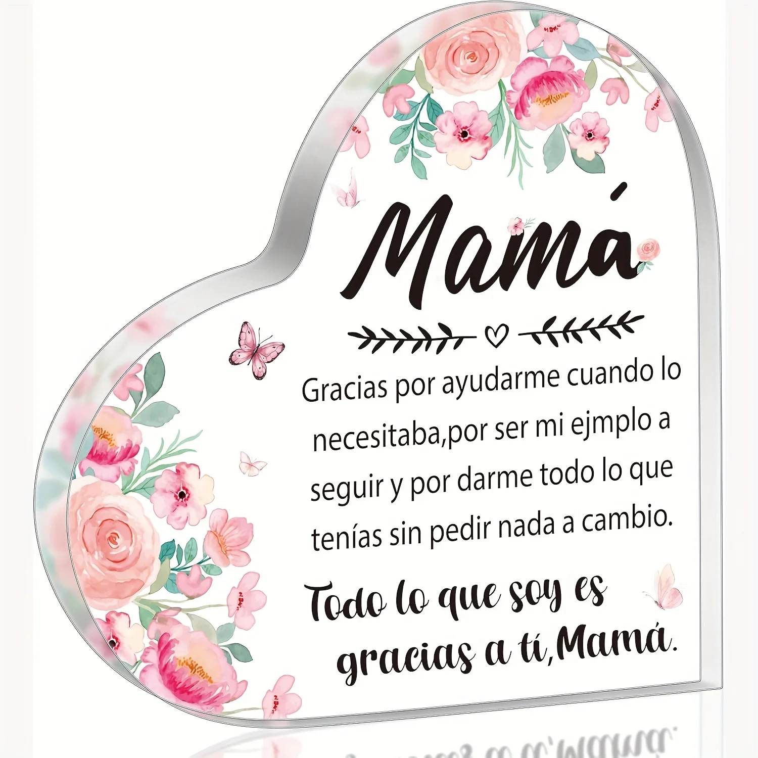 Acrylic Gifts for Mom - Regalos Par Acrylic Gifts Spanish Mom Acrylic Heart Keepsake Paperweight from Daughter Son Mother's Day
