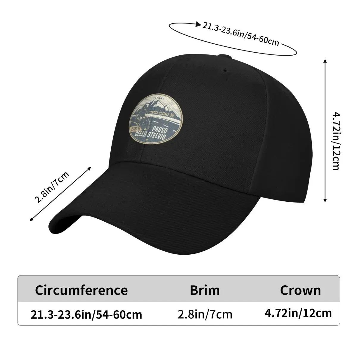 Stelvio Pass, Italy Cap Fashion Casual Baseball Caps Adjustable Hat Hip Hop Summer Unisex Baseball Hats