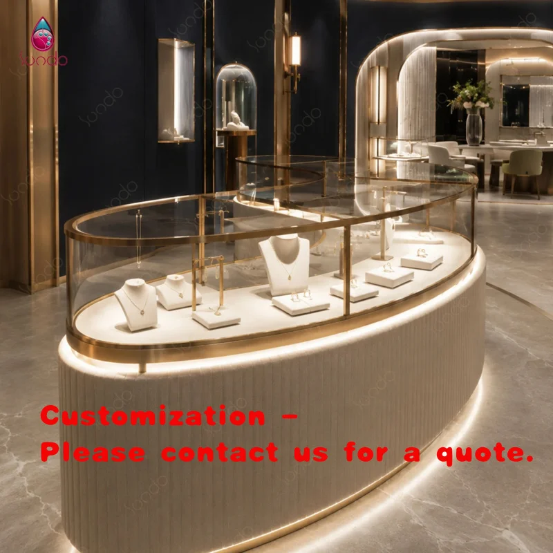custom.Sundo Trendy Glass Jewellery Wall Display Cabinet Fine Necklace Shop Furniture Luxury Jewelry Display Showc