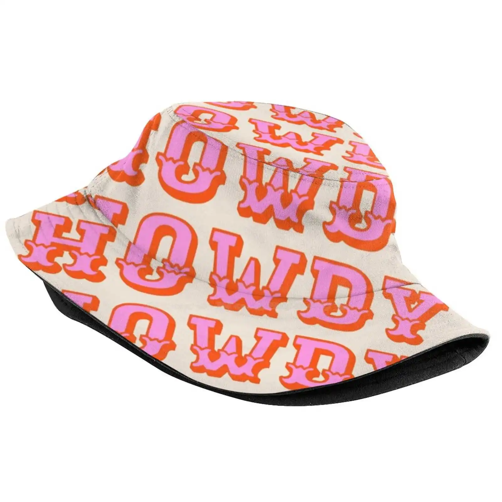 Howdy Howdy Sun Cap Fisherman Hat Bucket Hats Western Texas Howdy Pink