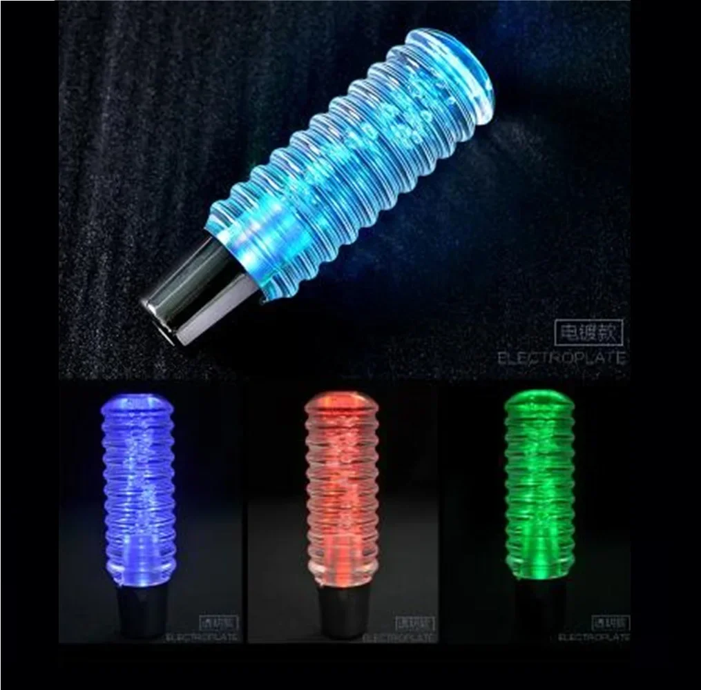 Universal Car Octagon Crystal LED Manual Bubble Gear Shift Knob Stick Shifter Lever 10 15 20cm MT AT 7 Colors