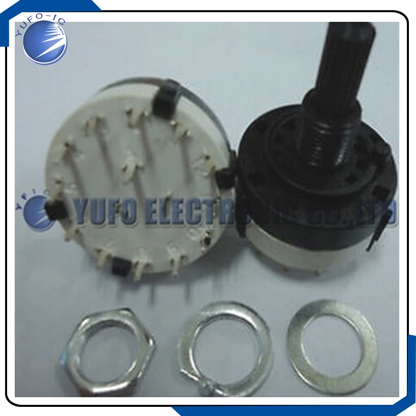 Free Shipping One Lot 5PCS One Pole 12 Position PCB Wiring ROTARY SWITCH 1P12T