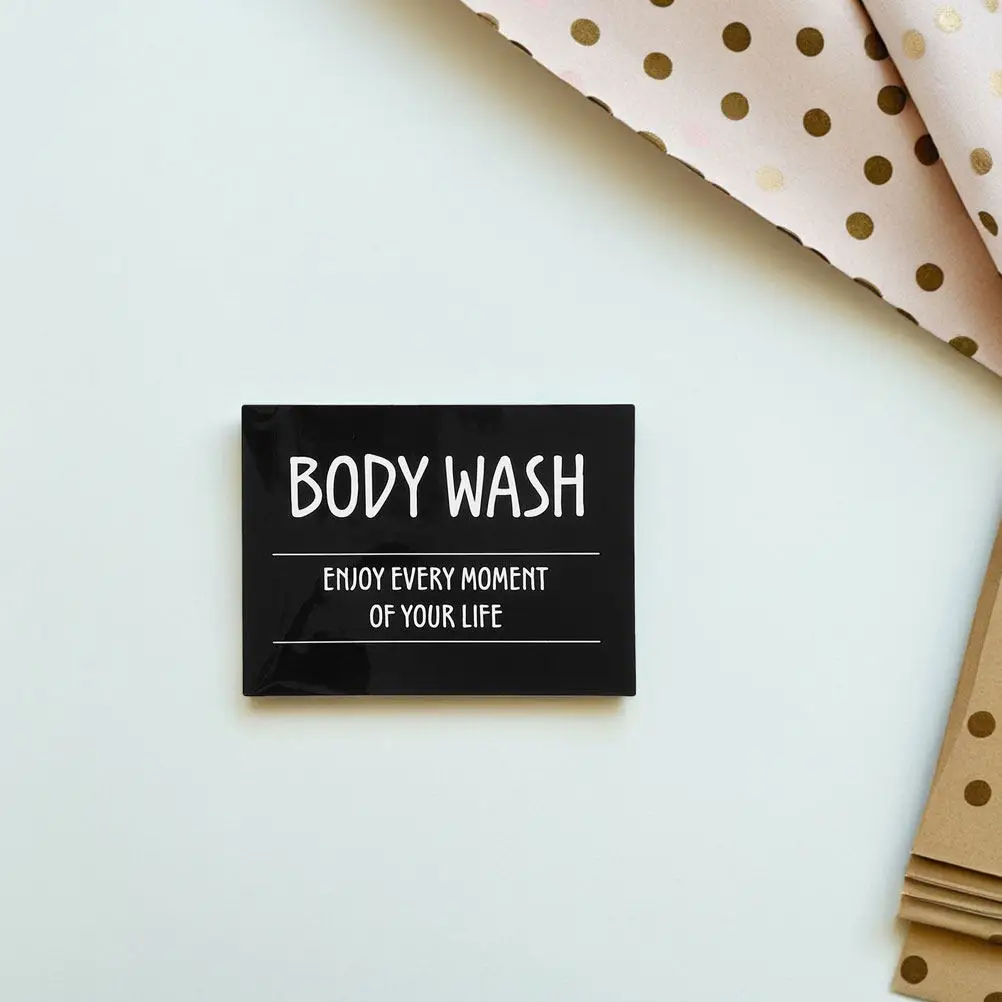 2Sets Elegant Simple Design Waterproof Bathroom Labels for Shampoo Conditioner Body Wash Lotion Bottles Shower Dispenser