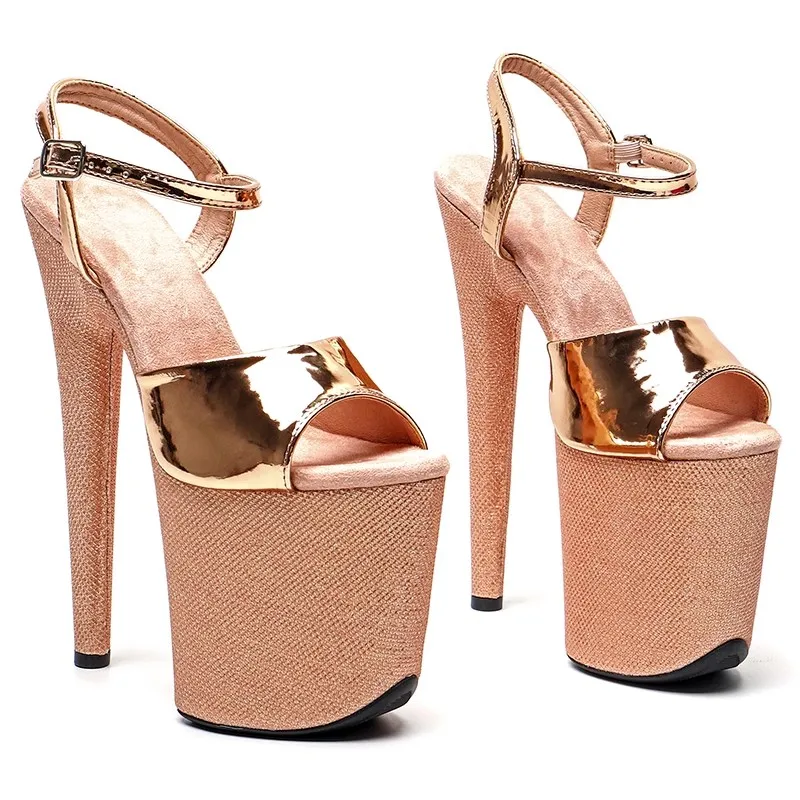 

Fashion 20CM/8inches PU Upper Plating Platform Sexy High Heels Sandals Pole Dance Shoes 299