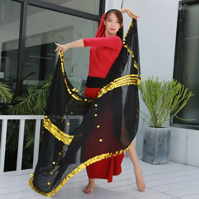 

Customized Folk Dance Original Belly Dance Dress Heavy Scarf Sparkling Scarf Throwing Hand Yarn Malaya Scarf
