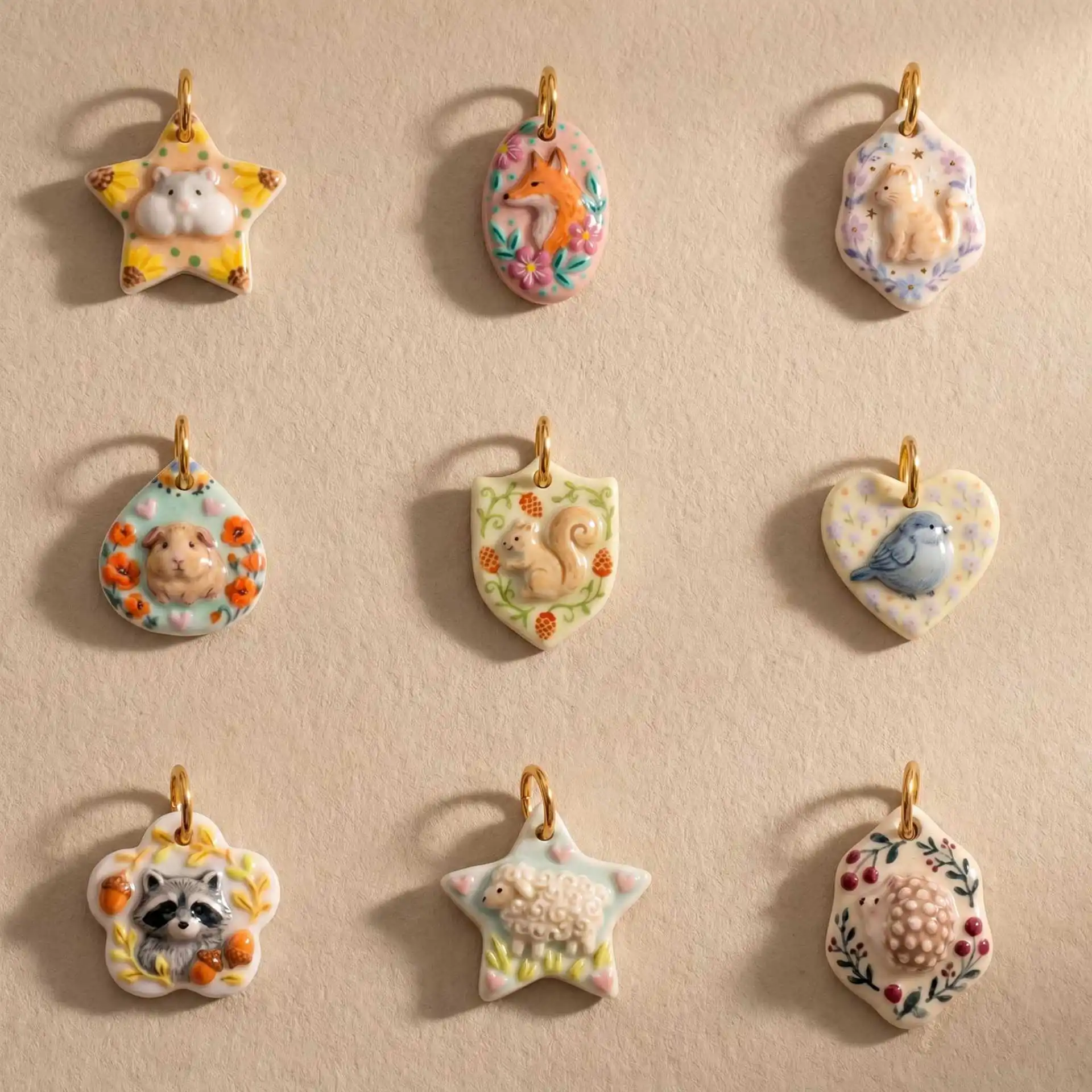 Tierische Keramik-Anhänger 2026 Sommer PVD-beschichtetes Gold 316 Edelstahl für DIY Halsketten- und Armbandherstellung Handgemachter Schmuckzubehör – Detail 4