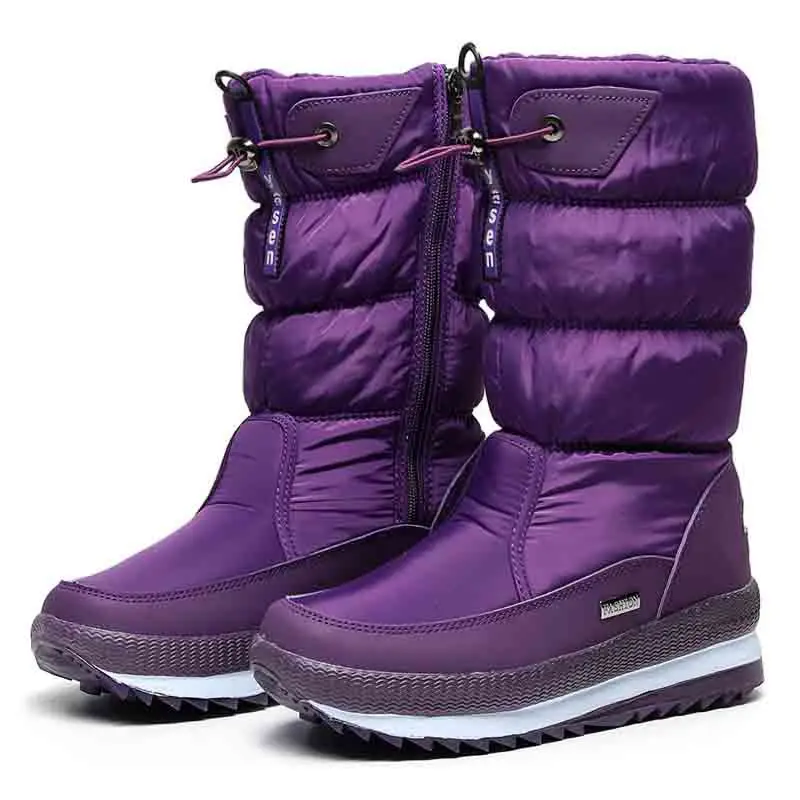 

Winter Northeast Snow Boots for Women: High-Top Cotton Boots with Thickened, Non-Slip, Fleece-Lined Cotton Footwear