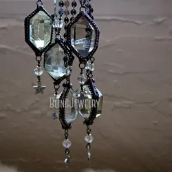10pcs Goth Women's Arcane Citrine Crystal Star Necklace Set Y2K Emo Gothic Witchcraft Vampire Statement Jewelry Accessory