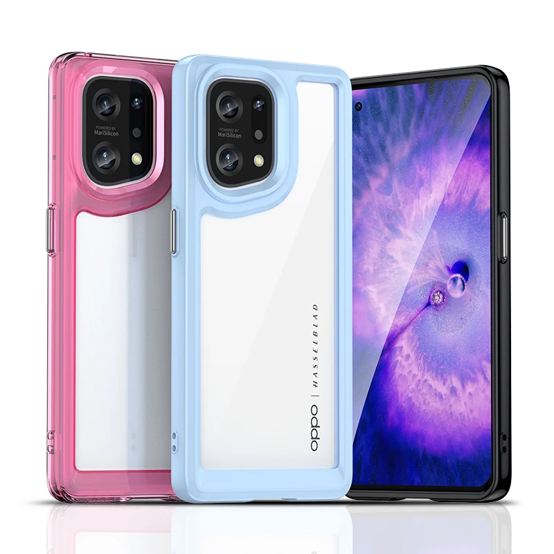 For OPPO Find X5 Pro Case For OPPO Find X5 Pro Cover Coque Funda Hard Translucent Soft Frame Shockproof Clear Case Find X5 Pro