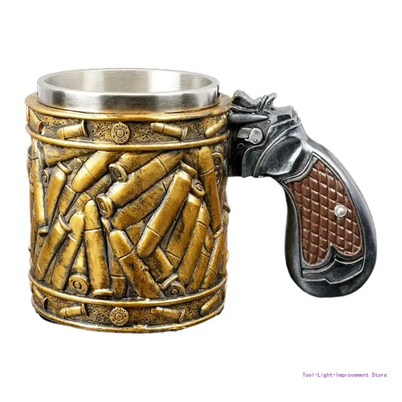 

C63E Unique High-quality Western Revolver With Round Shells Coffee Cup Beer Mug for Collecting Gift