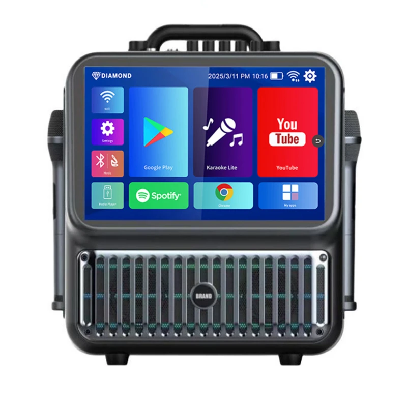 DM-D4 All-in-One Karaoke Console with Large 13.3-inch Interactive Display and Robust Audio for Indoor & Outdoor Singing