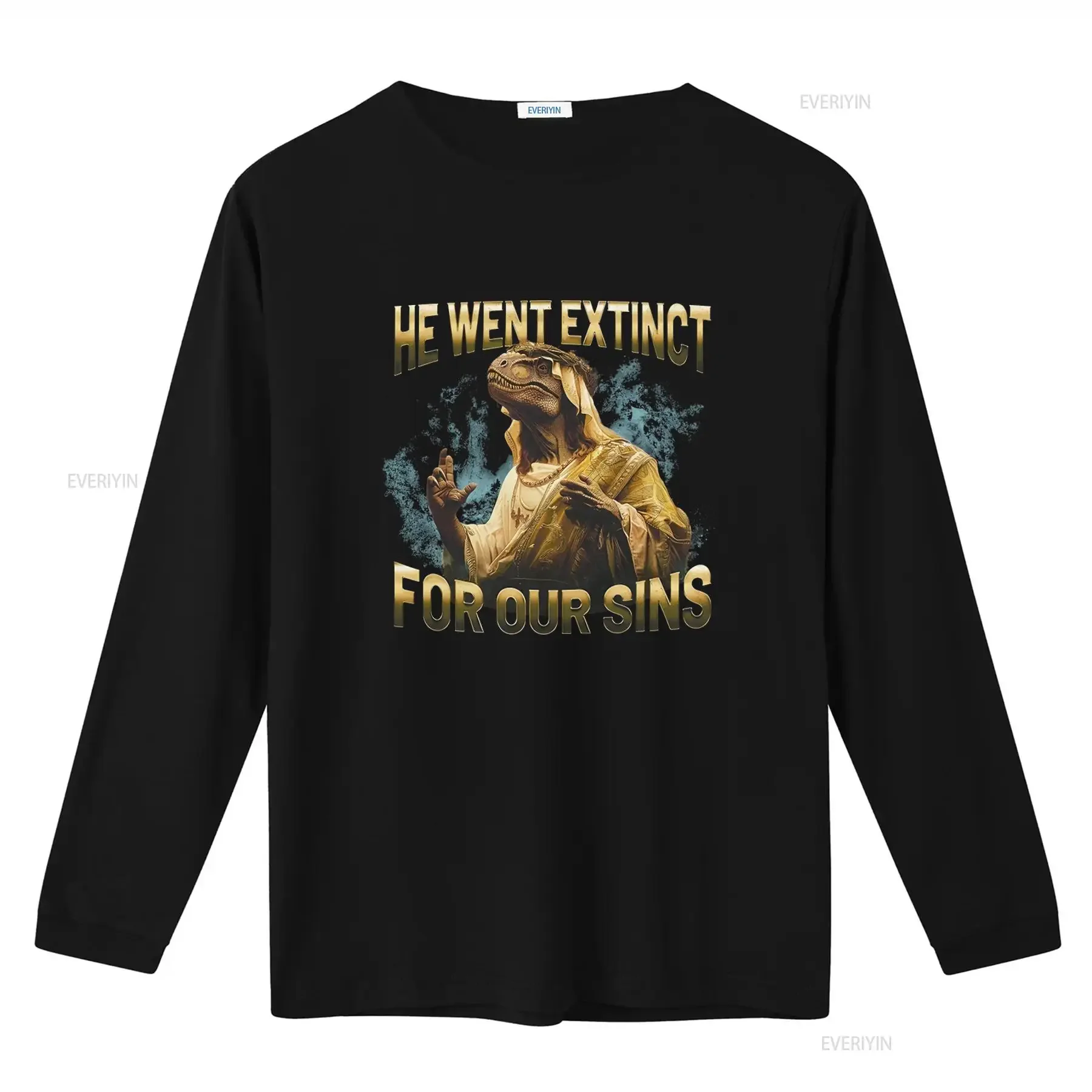 Raptor Jesus T Shirt He Went Extinct For Our Sins Meme Unique Weirdcore Bootleg Design Oddly Specific Trendy vintage Washed