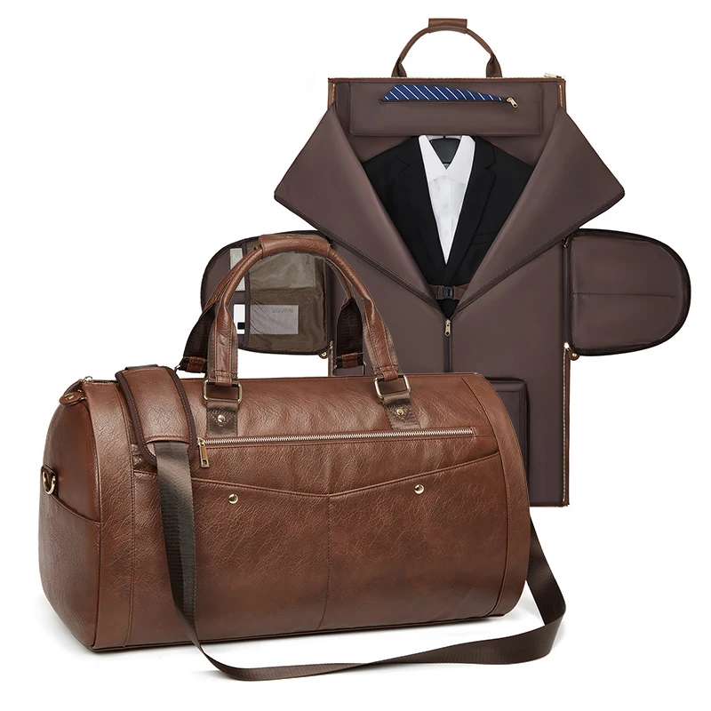 

Men's High-Quality PU Leather Duffel Travel Bag Business Suit Case Luggage for Travelling