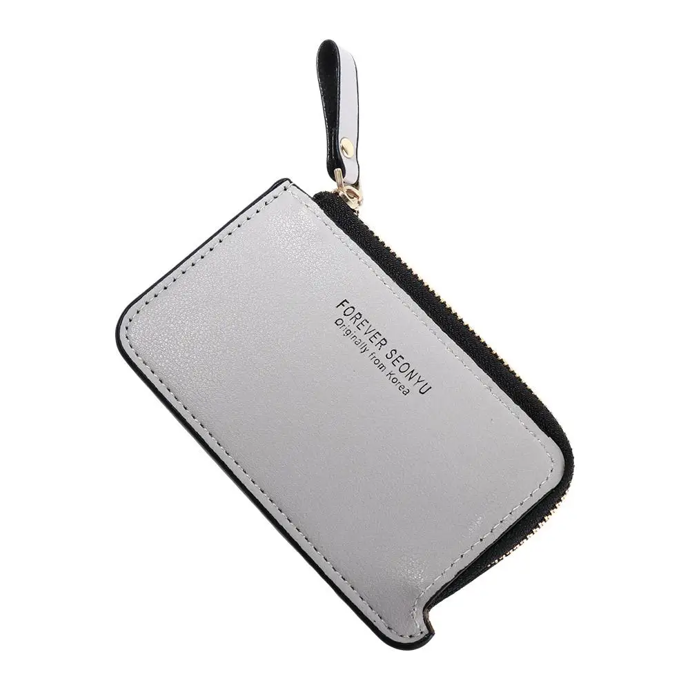 

Creative Design Portable Credit Card Bag Cash Clip PU Leather ID Card cover Men Coin Purse Business Card Holder Zipper Wallet
