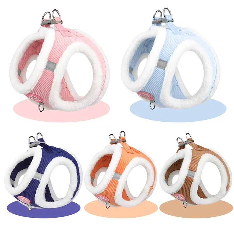 INS Cute Dog Harness Chest Back Set Autumn and Winter Harness and Leash Set for Small Dogs Bichon Pet Plushes Cat Dog Products