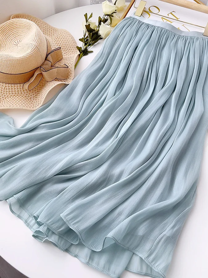 Falda de Cintura Alta para Mujer, Corte A, Ajustada, de Poliéster, con Diseño Decorativo 3D, Modelo Delgado de Verano