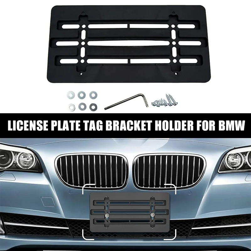 

Universal Car Front or Rear License Plate Frame Holder Accessories Fits for BMW Bumper License Plate Mount Bracket Holder