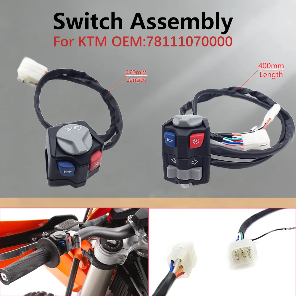 Image of OTOM Motorrad-Kombischaltereinheit für KTM EXC EXC-F XCW Freeride Start-Stopp-Schalter, Scheinwerfer, Hupe, Blinker