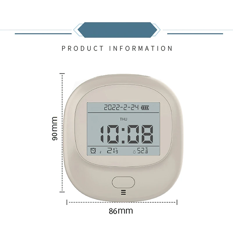 Tuya czujnik temperatury i wilgotności bezprzewodowy zegar duży ekran Lcd automatyczny elektroniczny termometr higrometr