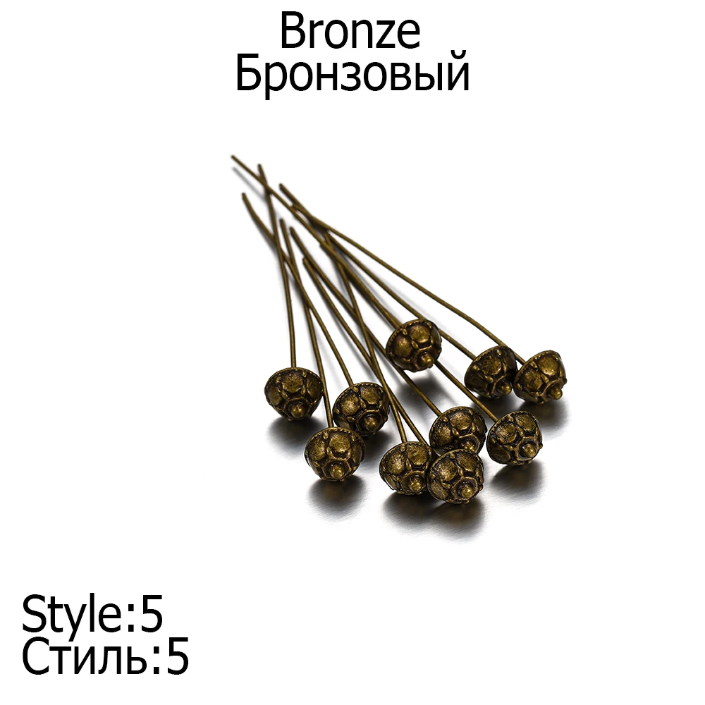 20 Stks/partij 50Mm Antieke Zilveren Bloem Hoofdspelden Voor Sieraden Maken Diy Kralen Bal Spelden Naalden Bevindingen Voor Diy Oorbellen Sieraden