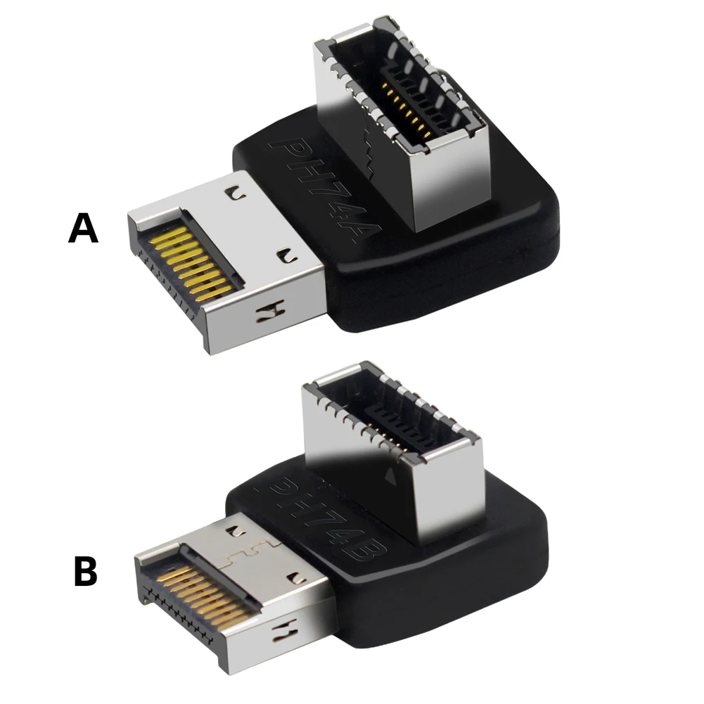 USB 3.1 Type E 90 Degree Converter USB Front Panel Adapter Vertical Type E Header Converter for Computer Motherboard